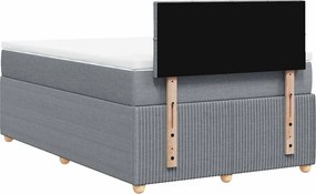 vidaXL Κρεβάτι Boxspring με Στρώμα Ανοιχτό Γκρι 120x200 εκ. Υφασμάτινο