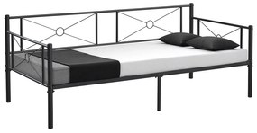 Καναπές Κρεβάτι ArteLibre CIMARRON Μαύρο Μέταλλο Για Στρώμα 90x190cm