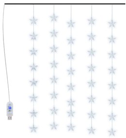 vidaXL Κουρτίνα LED Φωτάκια 200 LED Ψυχρό Λευκό με 8 Λειτουργίες
