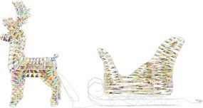 vidaXL 3D Χριστουγεννιάτικος τάρανδος με έλκηθρο LOVIISA 3 τμχ.
