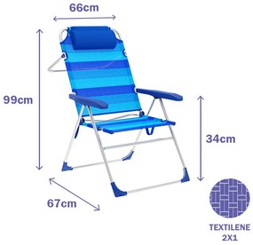 πτυσσόμενη καρέκλα Marbueno Μπλε 67 x 99 x 66 cm