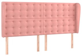 vidaXL Κρεβάτι Boxspring με Στρώμα &amp; LED Ροζ 200x200 εκ. Βελούδινο