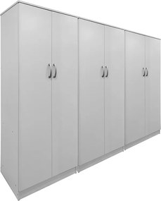 Ντουλάπα εξάφυλλη Athos ΙΙ pakoworld λευκή 240x42x180εκ
