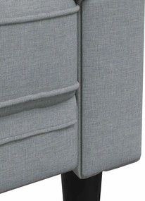 vidaXL Πολυθρόνα Chesterfield Ανοιχτό Γκρι Υφασμάτινη