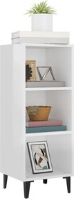 vidaXL Ντουλάπι Γυαλιστερό Λευκό 34,5x32,5x90 εκ. Επεξεργασμένο Ξύλο