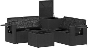 vidaXL Σετ Καναπέ 6 τμχ. Μαύρο και Κρεμ Λευκό 55 x 55 x 37 εκ