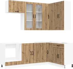 vidaXL Μονάδα κουζίνας LUCCA 8 pcs Artisan Δρυς Επεξεργασμένο Ξύλο
