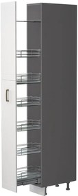 Επιδαπέδιο ντουλάπι ψηλό Tahoma K23-30-1KZ-Γραφίτης - Λευκό ματ - 30.00Χ60.00Χ235.00cm