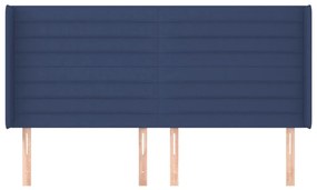 Κεφαλάρι με Πτερύγια Μπλε 183x16x118/128 εκ. Υφασμάτινο - Μπλε