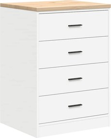 vidaXL ντουλάπι αποθήκευσης γκαράζ Λευκό 60x51x85 εκ μασίφ ξύλο πεύκο
