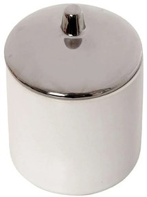 Διακοσμητικό Δοχείο Με Καπάκι ROD204K4 10x10x10,5cm White-Silver Espiel Κεραμικό