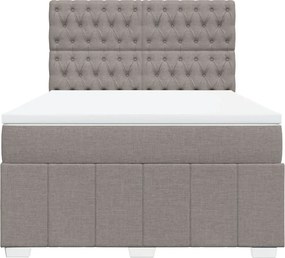 vidaXL Κρεβάτι Boxspring με Στρώμα Taupe 140x190 εκ. Υφασμάτινο