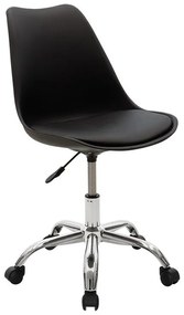 Office chair Gaston II PP-PU in black color 48x57x80 εκ.