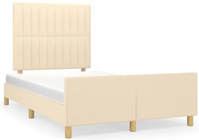 vidaXL Σκελετός Κρεβατιού Χωρίς Στρώμα Κρεμ 120x200 εκ. Υφασμάτινο