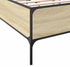 vidaXL Πλαίσιο Κρεβατιού Sonoma Δρυς 120x200 εκ. Επεξ. Ξύλο &amp; Μέταλλο