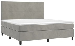 ΚΡΕΒΑΤΙ BOXSPRING ΜΕ ΣΤΡΩΜΑ &amp; LED ΑΝ.ΓΚΡΙ 180X200 ΕΚ. ΒΕΛΟΥΔΙΝΟ 3136017