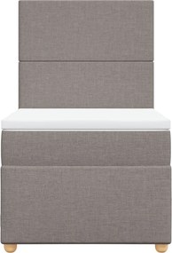 vidaXL Κρεβάτι Boxspring με Στρώμα Taupe 90x190 εκ.Υφασμάτινο