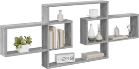 vidaXL Ράφι Τοίχου Γκρι Sonoma 130 x 10 x 50 εκ.