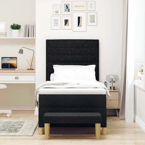 vidaXL Κρεβάτι με ελατήρια με στρώμα Μαύρο 100 x 200 cm ύφασμα