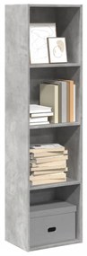 vidaXL Βιβλιοθήκη Γκρι Σκυροδέματος 40x30x152 εκ. Επεξεργ. Ξύλο