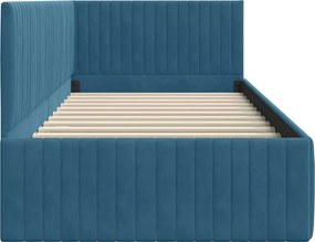 VidaXL Κρεβάτι Γωνίας Μπλε 90 x 190 cm Βελούδο