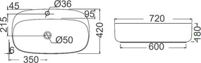 Scarabeo Moon 5505 White 70x42 - Επιτραπέζιος νιπτήρας μπάνιου