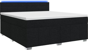 vidaXL Κρεβάτι box spring με στρώμα Μαύρο 140 x 190 cm Ύφασμα