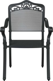 vidaXL Σερβίτσιο τραπεζιού κήπου 3 pcs Μαύρο Χυτό αλουμίνιο