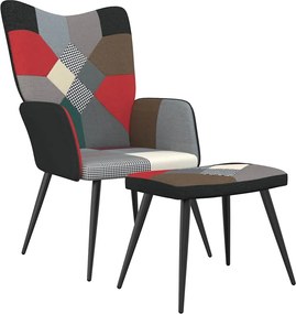vidaXL Πολυθρόνα Relax Σχέδιο Patchwork Υφασμάτινη με Σκαμπό