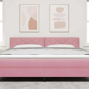 vidaXL LED κεφαλάρι Ροζ 180 cm Βελούδο