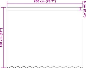 vidaXL Κουρτίνα Δαντέλας με κουρτίνες Λευκό 160 x 200 cm Πολυεστέρας