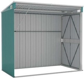 vidaXL Αποθήκη Κήπου Επιτοίχια Πράσινη 118x194x178 εκ από Γαλβ. Ατσάλι