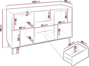 Μπουφές Mizo-Mpez - 153.00Χ50.00Χ90.00cm