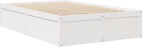vidaXL Σκελετός Κρεβ. Χωρίς Στρώμα Λευκό 135x190 εκ Μασίφ Πεύκο