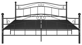 vidaXL Πλαίσιο Κρεβατιού Μαύρο 140 x 200 εκ. Μεταλλικό