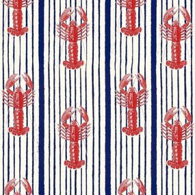 Ταπετσαρία Mediterranean Lobsters Wp30065 52X1000Cm White-Red Mindthegap 52x1000cm