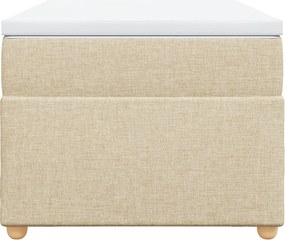 vidaXL Κρεβάτι Boxspring με Στρώμα Κρεμ 90x200 εκ.Υφασμάτινο