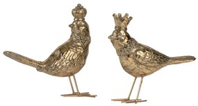 Artekko Bird Διακοσμητικά Πουλάκια Ρητίνης Χρυσά Σετ/2 (14.5x5x17.5)cm