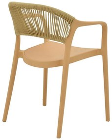 Καρέκλα - Πολυθρόνα Ankara στοιβαζόμενη pp cappuccino - μπεζ rattan 57x48x80 εκ. 57x48x80 εκ.