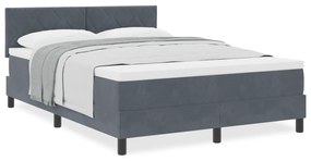 vidaXL κρεβάτι με ματερίτσα  σε σκούρο γκρι 140x200 εκ. Βελούδο