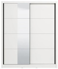 Ντουλάπα με Καθρέφτη Albi 180 Λευκό 180x60x216 εκ. 180x60x216 εκ.