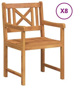 vidaXL Καρέκλες κήπου  8 τμχ 56x55.5x90 εκ από μασίφ ξύλο ακακίας