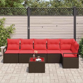 vidaXL Σετ Καναπέ 7 pcs Καφέ συνθετικό ρατάν