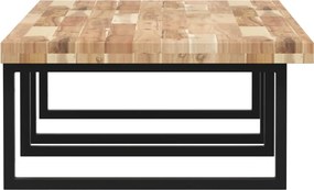 vidaXL Ράφι Νιπτήρα Τοίχου από Ατσάλι / Μασίφ Ξύλο Ακακίας