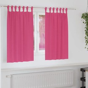 vidaXL Κουρτίνες με κουρτίνες 2 pcs Φωτεινό Ροζ 140x140cm Πολυεστέρας