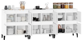 vidaXL Ντουλάπια 3 τεμ. Λευκό 60x35x70 εκ. Επεξεργασμένο Ξύλο