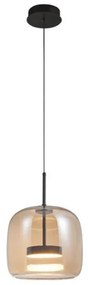 Κρεμαστό Φωτιστικό Οροφής LED 12W Μελί Γυαλί Φ26cm Deco 4319000 Viokef-4319000-Μελί 4319000