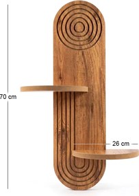 Ραφιέρα τοίχου Artwill Megapap Mdf χρώμα oak 46x13x70εκ.