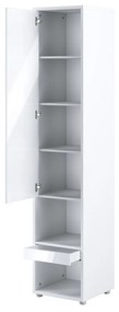 Σετ επίπλων Concept Pro Lenart AH145, Γυαλιστερό λευκό, Άσπρο, Πλαστικοποιημένη μοριοσανίδα, Τάβλες για Κρεβάτι, 90x200, Μονόκλινο, Με συρτάρια, Με πόρτες