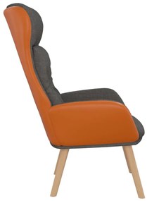 vidaXL Πολυθρόνα Relax Σκούρο Γκρι από Ύφασμα και PVC